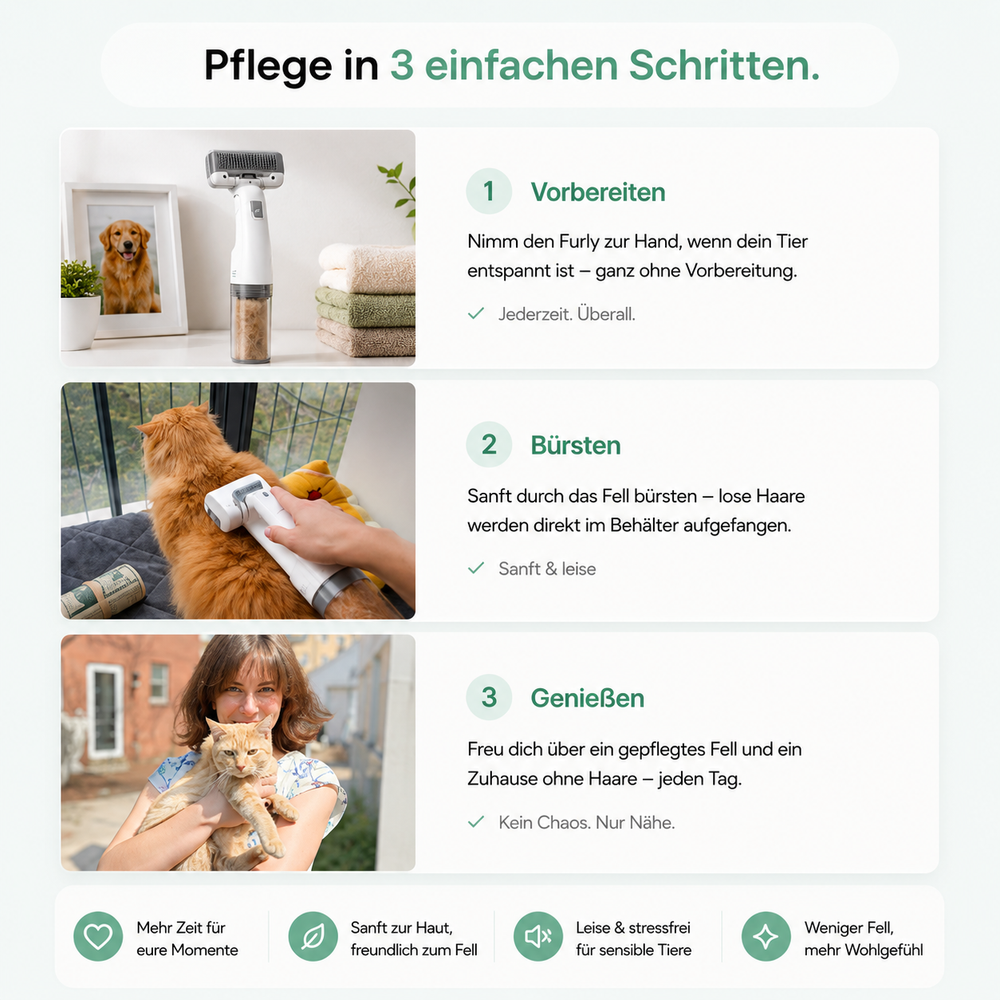 Furly – Appareil de toilettage sans fil pour un pelage brillant et sain
